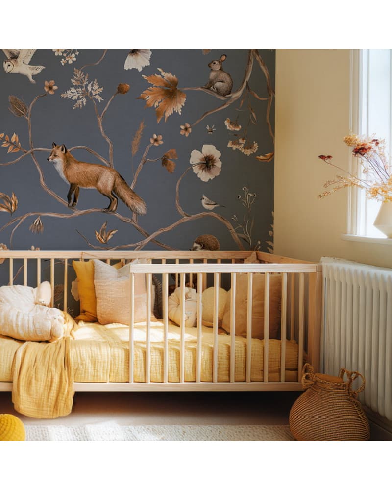 Papier peint enfant Playful Forest - Blue