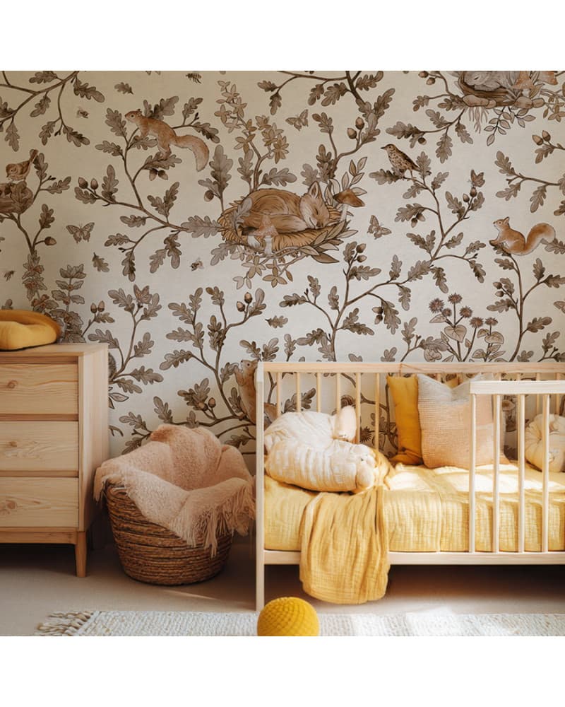Papier peint enfant Playful Woods - Vintage White
