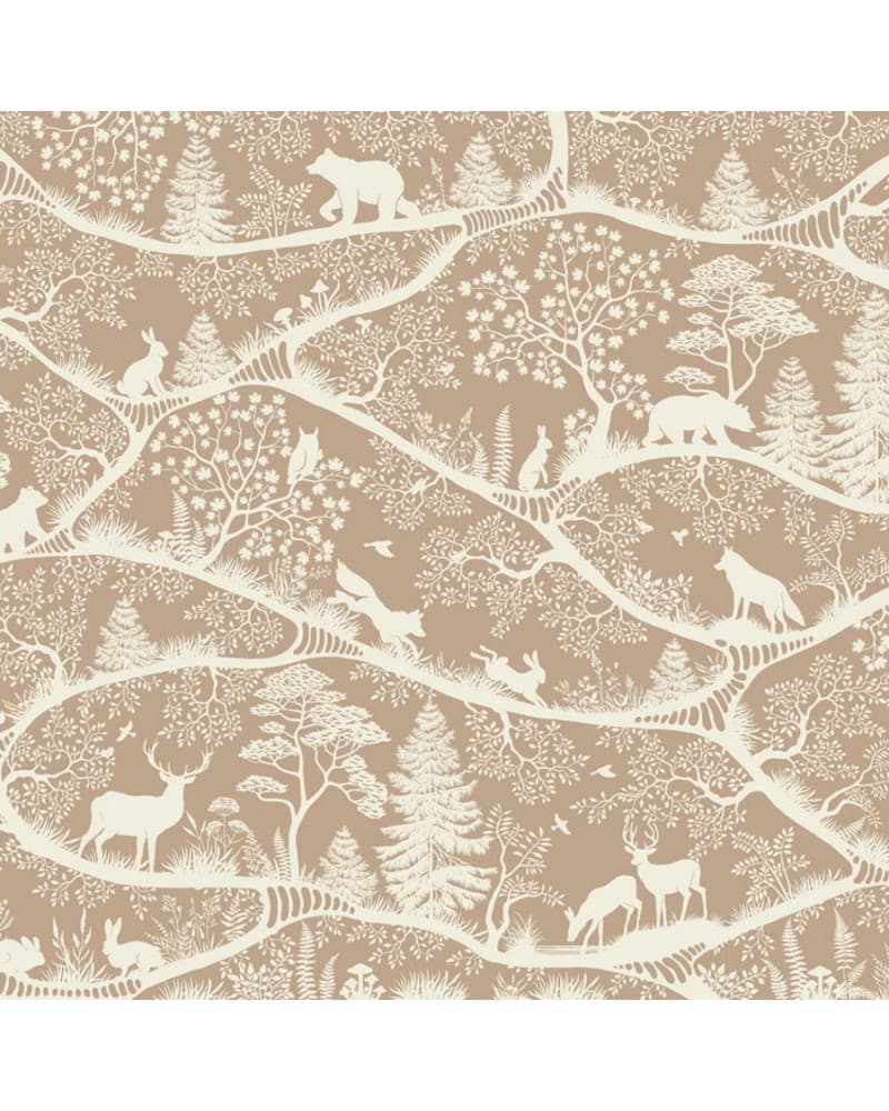 Papier peint enfant - Nordic Nature Brown White