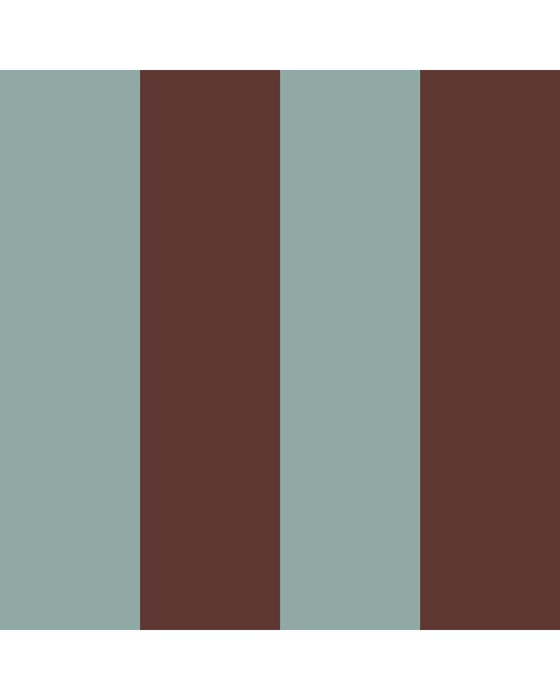 Papier Peint Enfant – Grandes Rayures Brun et Menthe