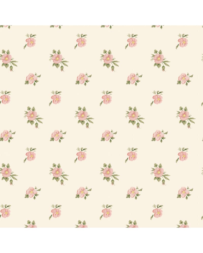 Echantillon papier peint Rose Trémière