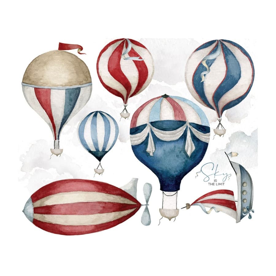 Sticker enfant montgolfières