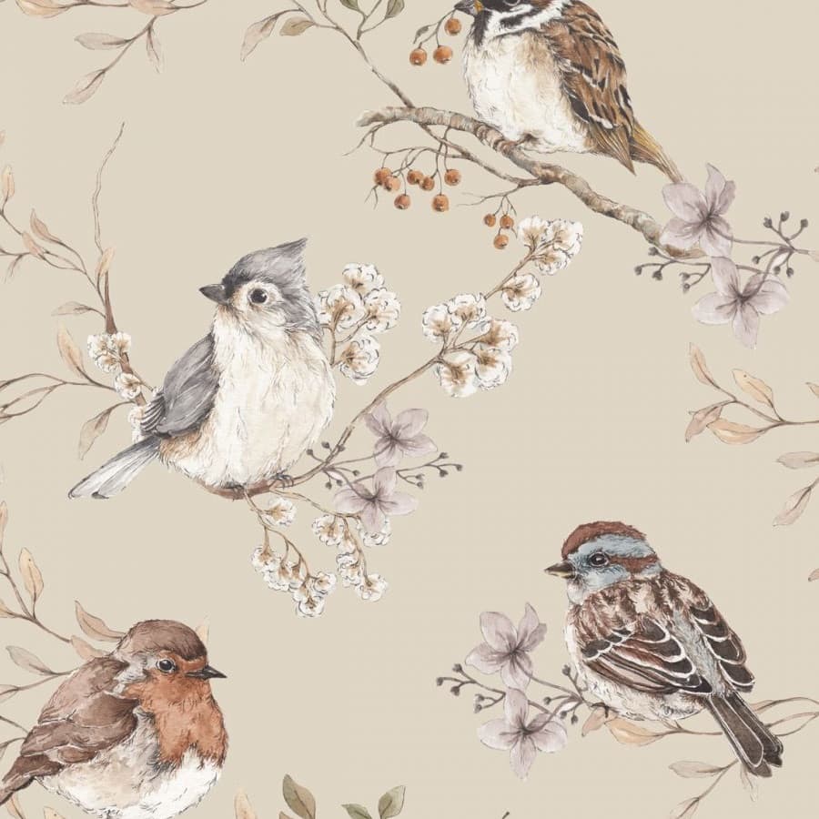 Papier peint Oiseaux dans les feuillages