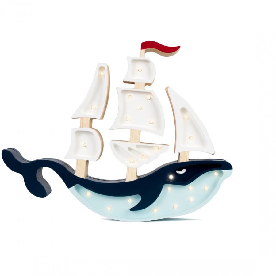 Lampe veilleuse en bois bateau