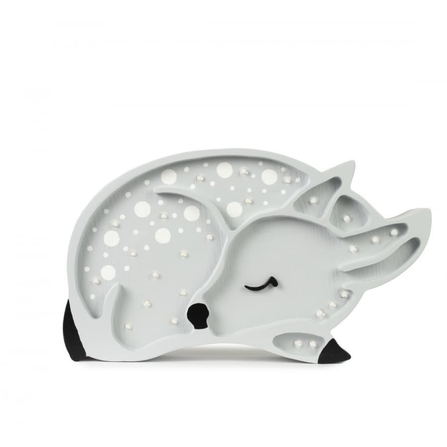 Lampe veilleuse en bois biche grise