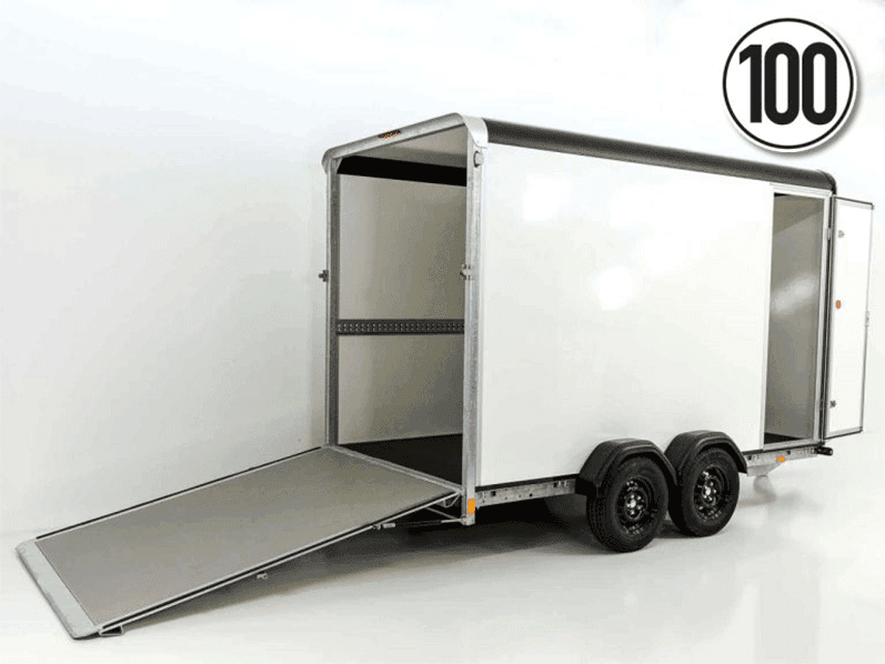 Henra Kofferanhänger Boxvan black H:220cm 3,5t|Rampe Türe-Neu
