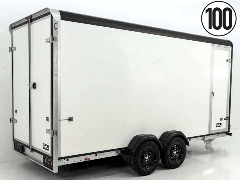 Henra Kofferanhänger Boxvan black 183x365cm H:220 2,7t|Türe-Neu