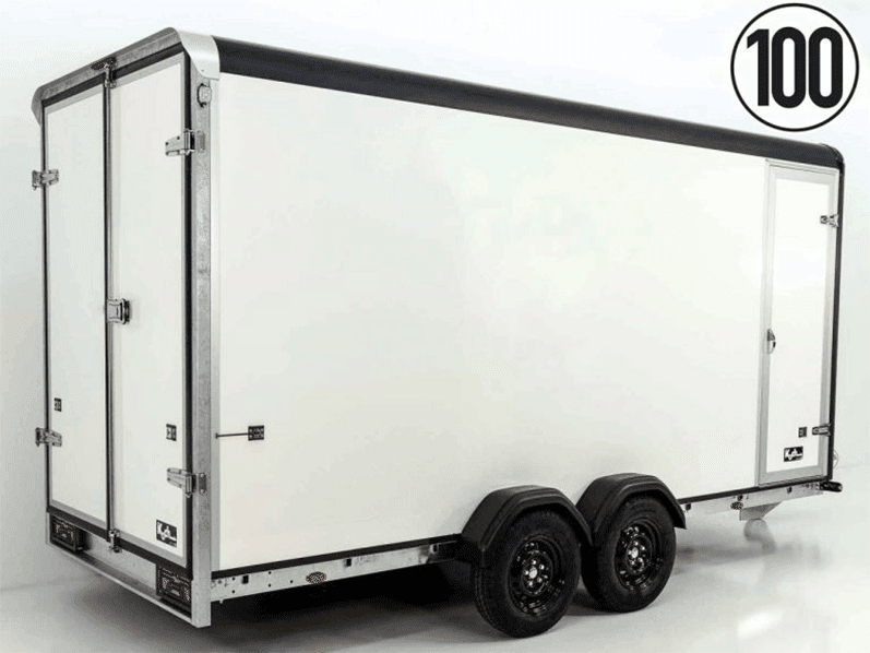Henra Kofferanhänger Boxvan black 183x465cm H:220 2,7t|Türe-Neu