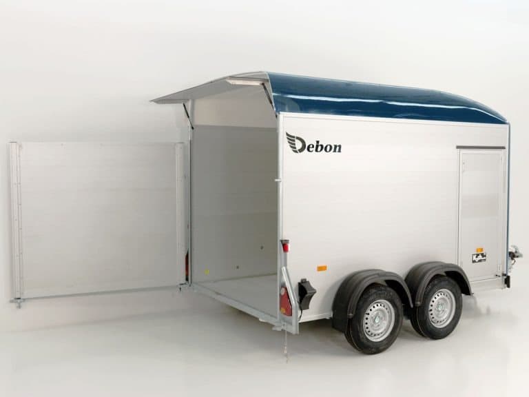 Debon Kofferanhänger Cargo H:200cm 2,0t|Alu|Polybug|Tür|blau-Neu