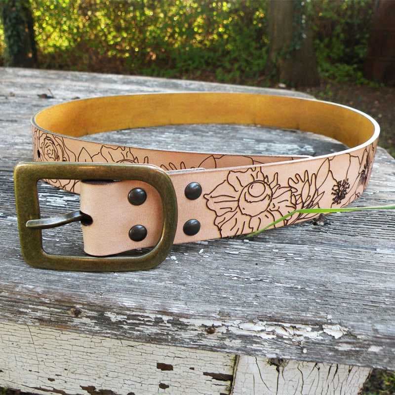Ceinture A Fleur de Peau - Cuir Naturel 105 cm