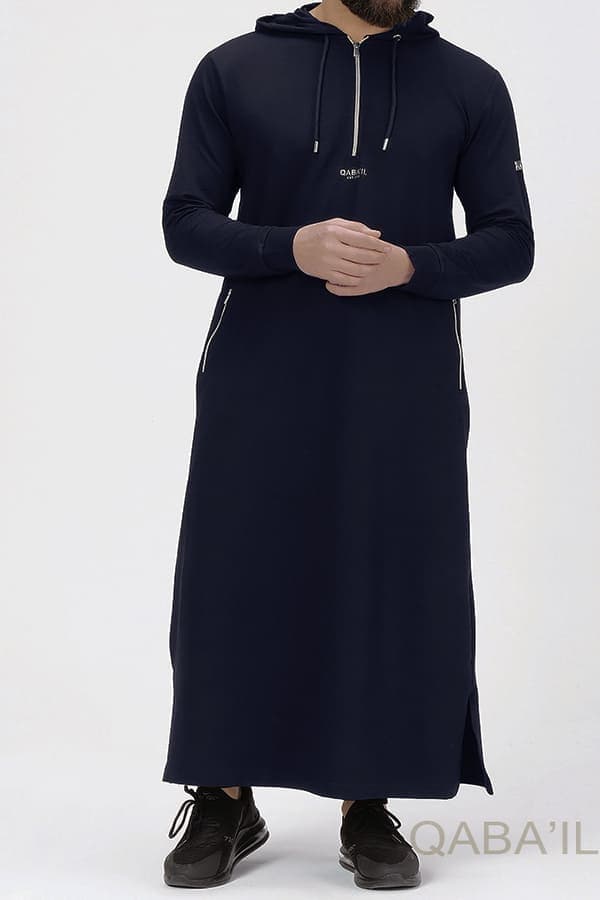 Qamis Long Hood Bleu - Qaba'il