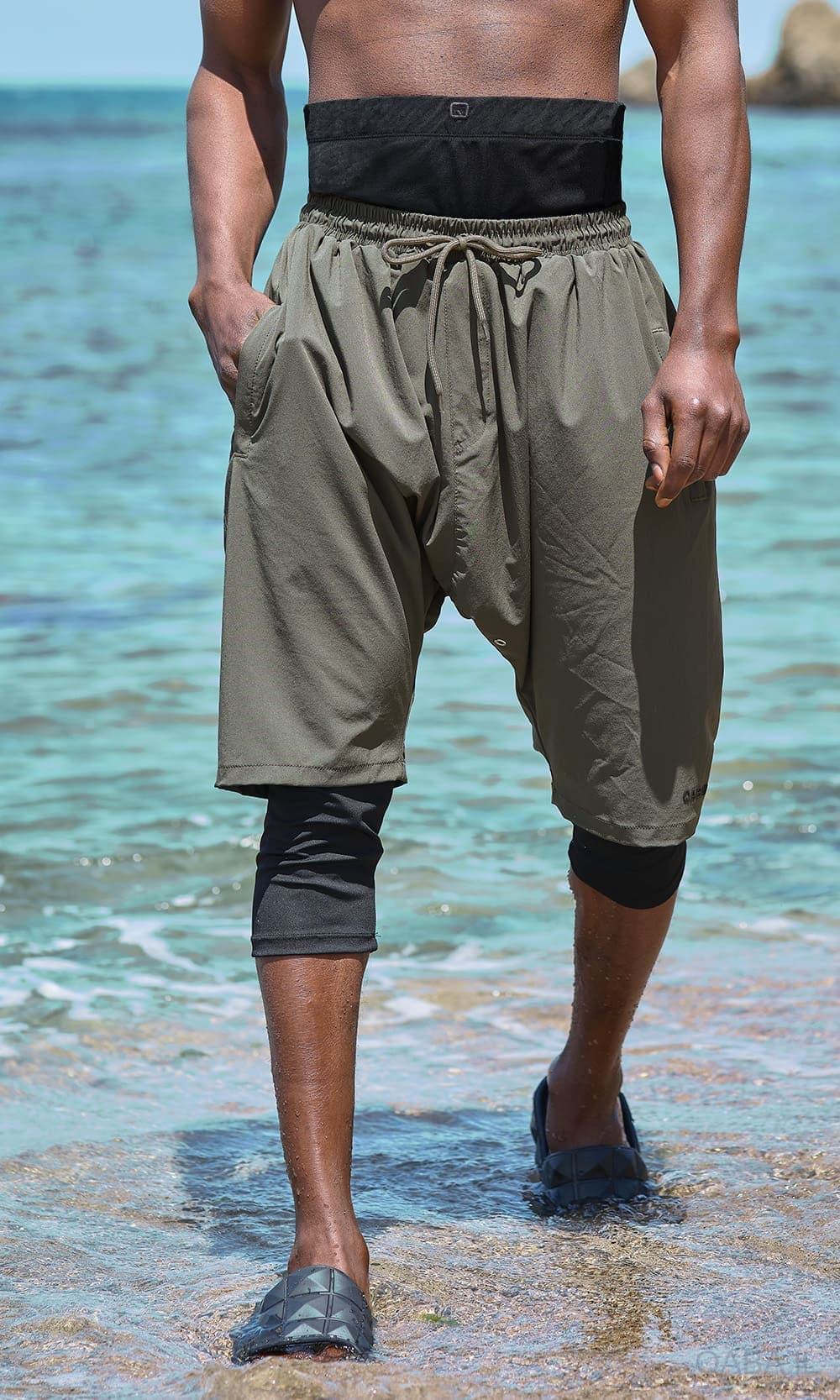Sarouel De Bain Swimshort Kaki - Qaba'il