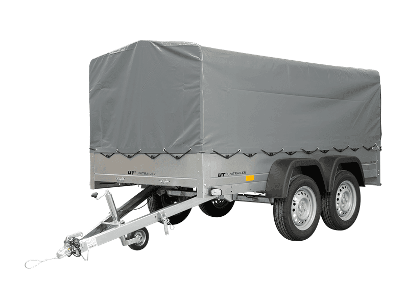 Garden Trailer 264/2 KIPP mit Stützrad, 80 cm und grauer Plane-Hochplane-Neu