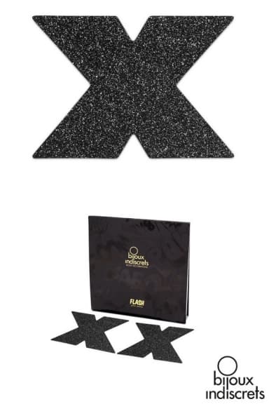 Flash - Caches tétons Noir Croix