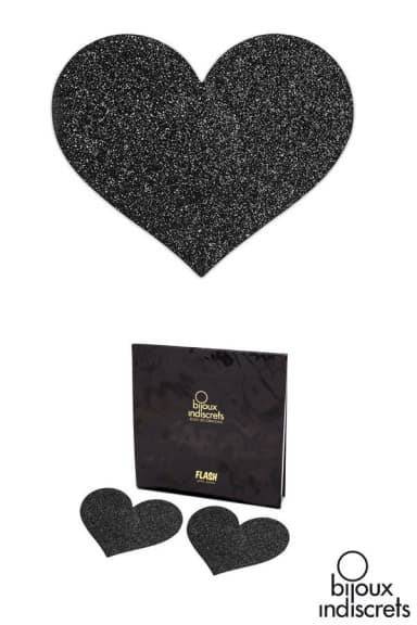 Flash - Caches tétons Noir Coeur
