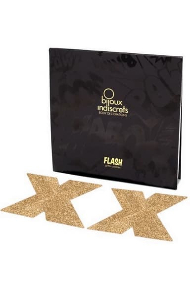 Flash - Caches tétons Or Croix