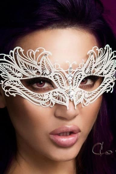 Masque vénitien blanc - Chilirose Taille Unique