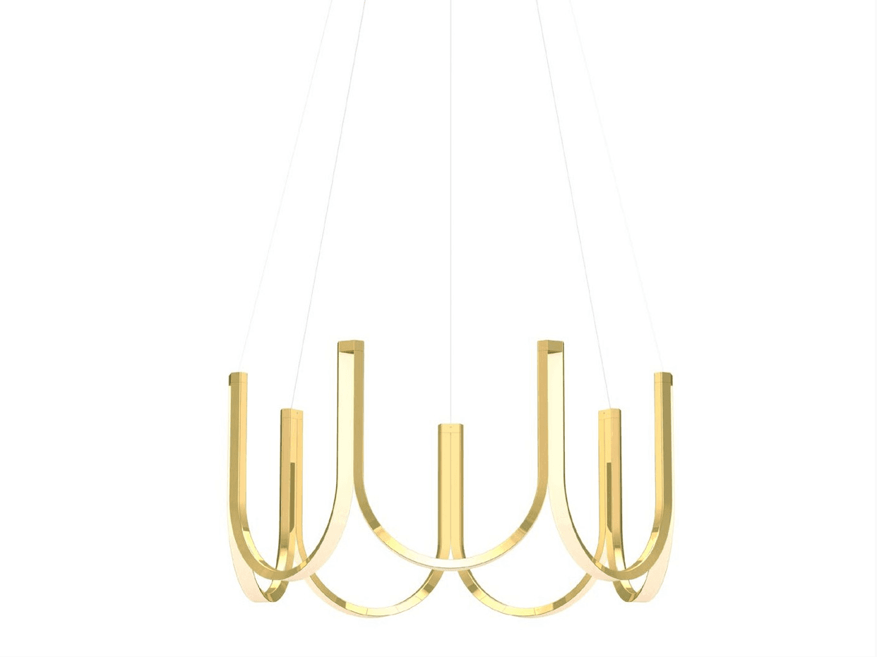 Suspension U7 Arpel - laiton (pavillon et câbles blancs)