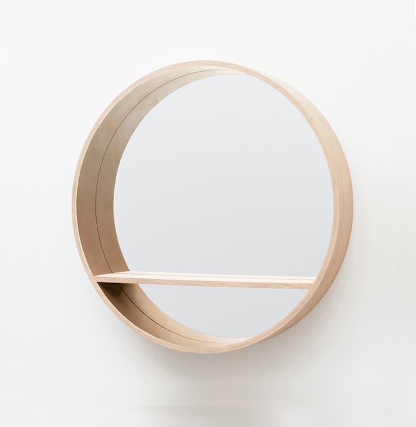 MIROIR-CONSOLE de Drugeot Manufacture - Chêne vernis mat , 80cm