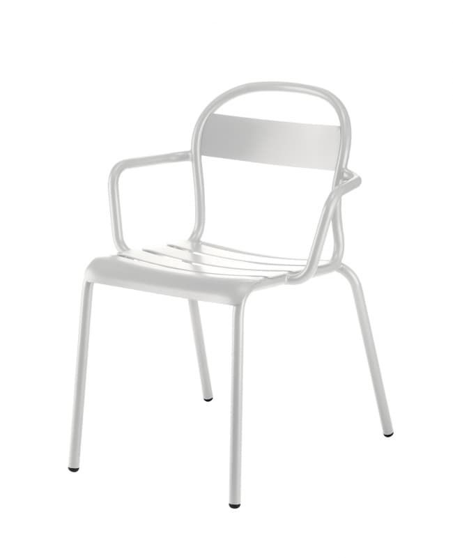 Lot de 4 chaises d'extérieur avec accoudoirs  STECCA 2 (prix indiqué à l'unité) - Blanc