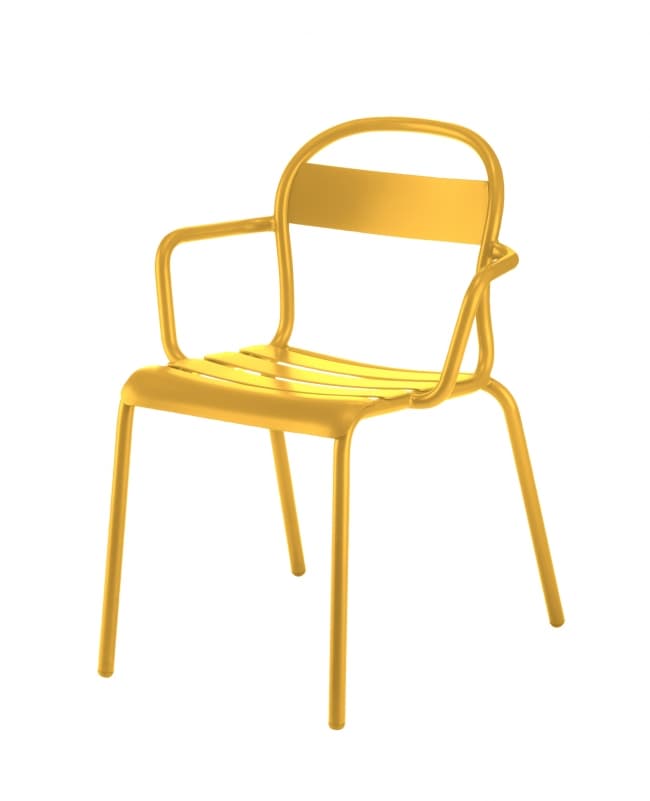 Lot de 4 chaises d'extérieur avec accoudoirs  STECCA 2 (prix indiqué à l'unité) - moutarde