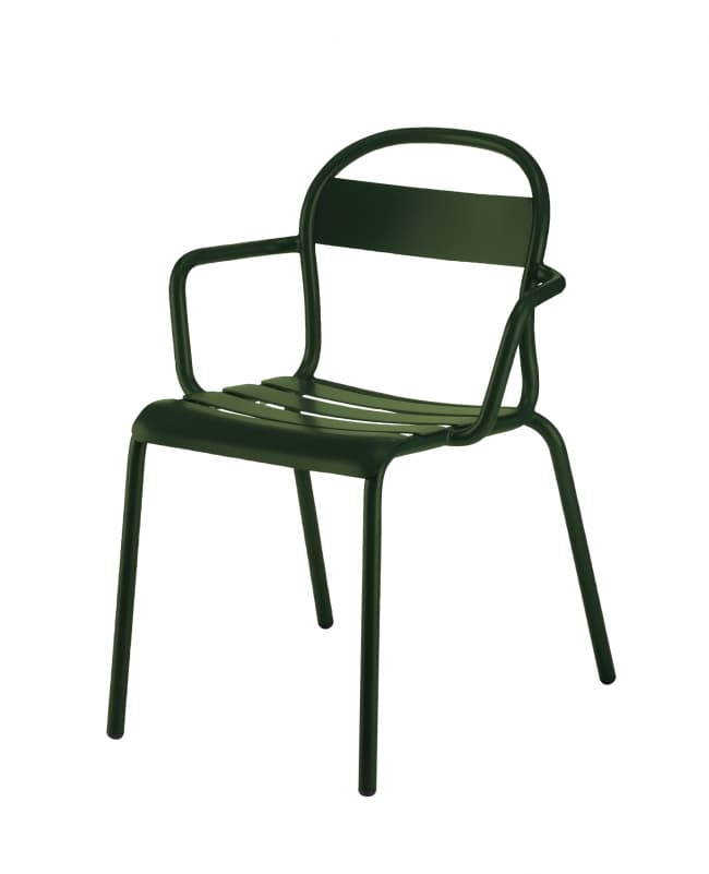 Lot de 4 chaises d'extérieur avec accoudoirs  STECCA 2 (prix indiqué à l'unité) - vert foncé