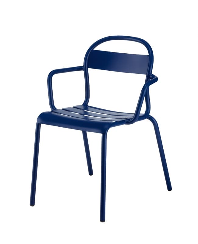 Lot de 2 chaises d'extérieur bleu foncé avec accoudoirs  STECCA 2 - bleu foncé