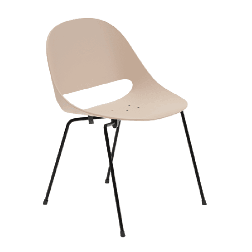 Chaise SLL18 - polypropylène rose poudré , Laqué noir