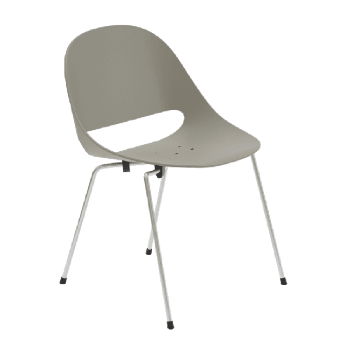 Chaise SLL18 - polypropylène gris-vert , Métal chromé mat