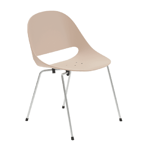 Chaise SLL18 - polypropylène rose poudré , Métal chromé mat