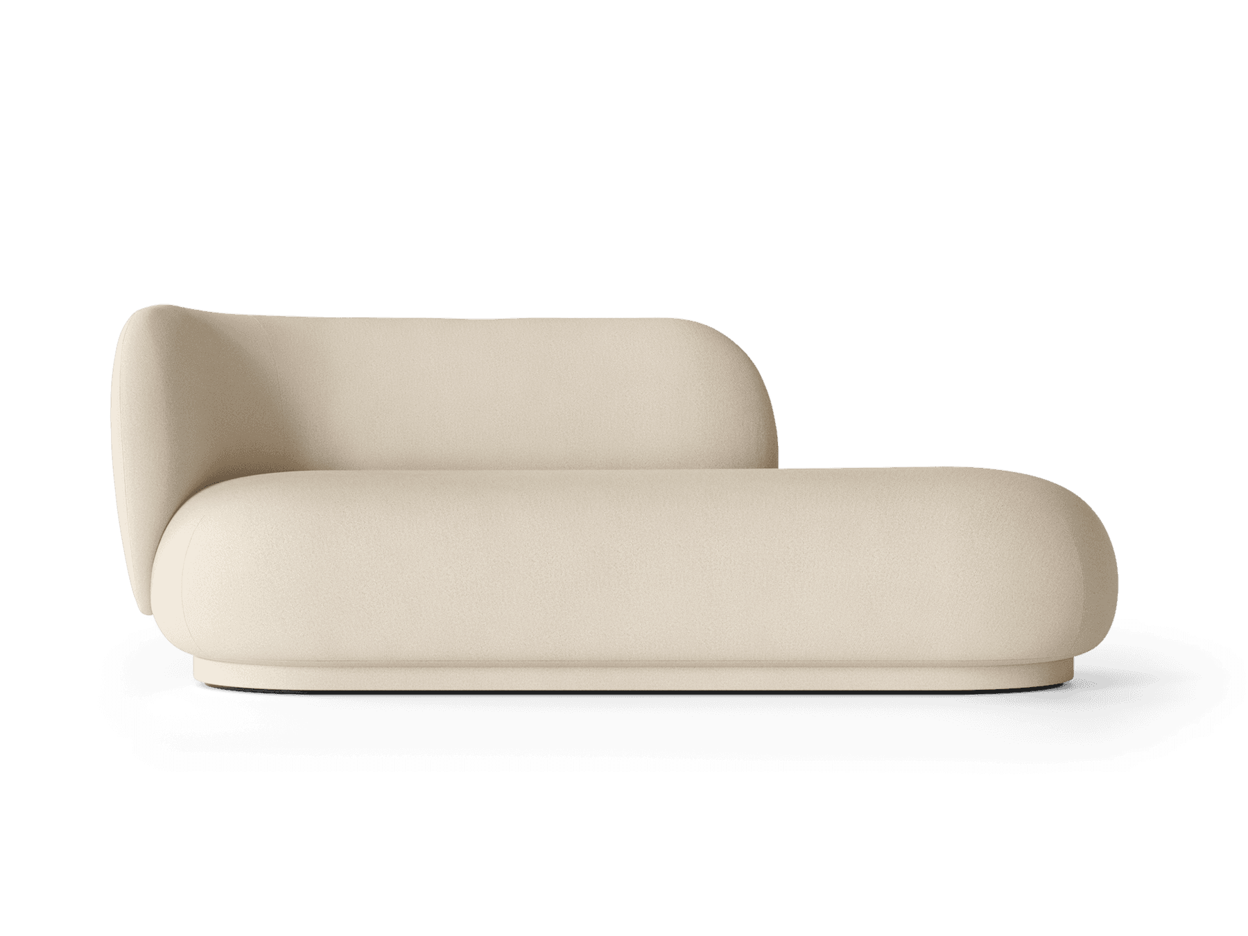 Divan RICO Fermliving - Polyester brossé - Blanc cassé