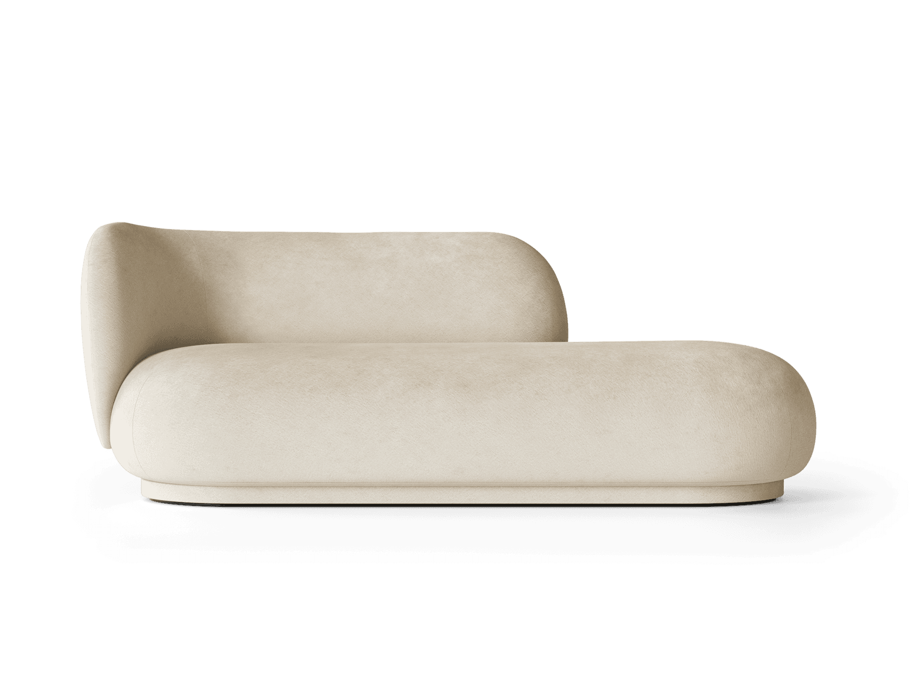 Divan RICO Fermliving - Velours , Blanc cassé