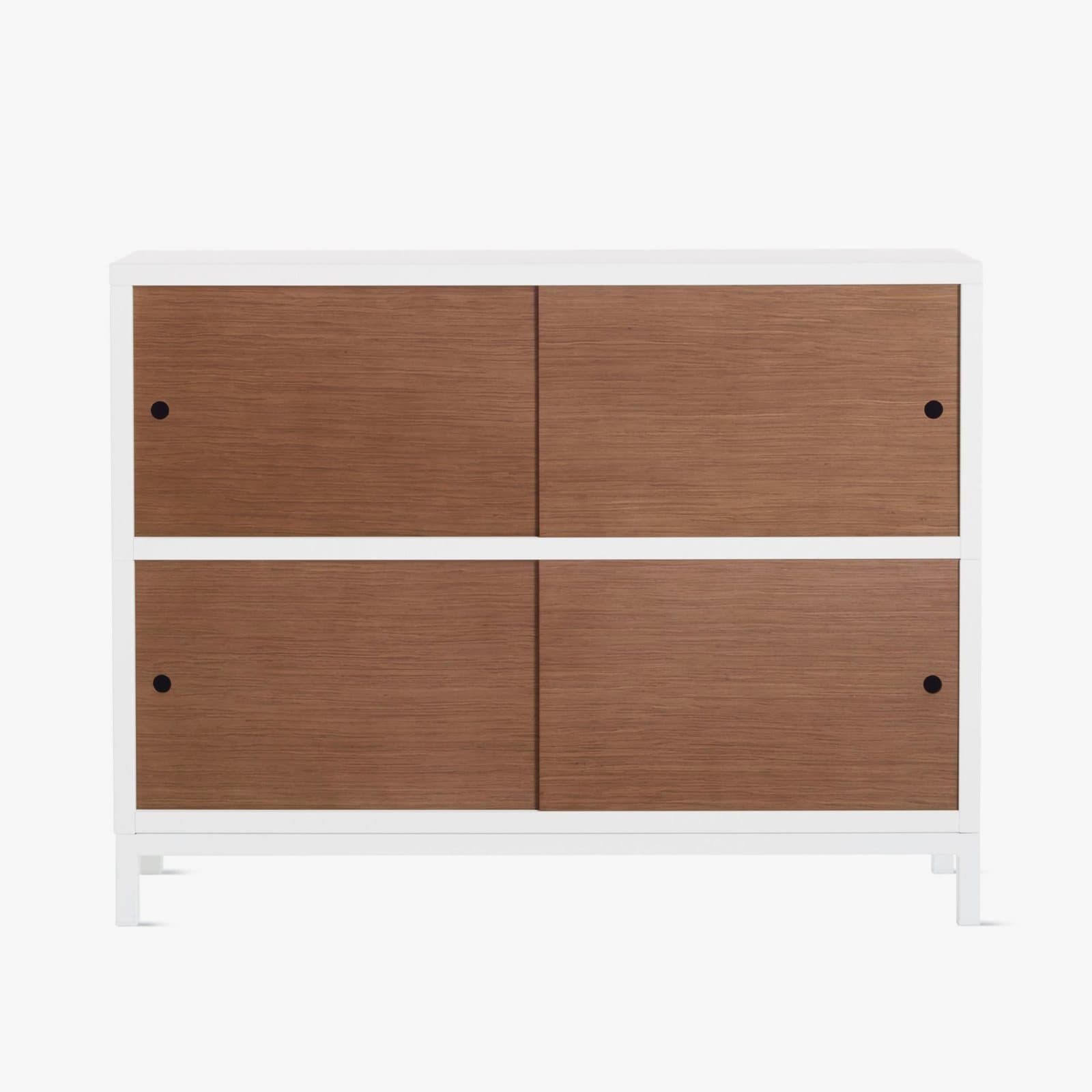 Système de Rangement évolutif avec façades coulissantes - 2 étagères : L 120 × P 35 × H 92 cm