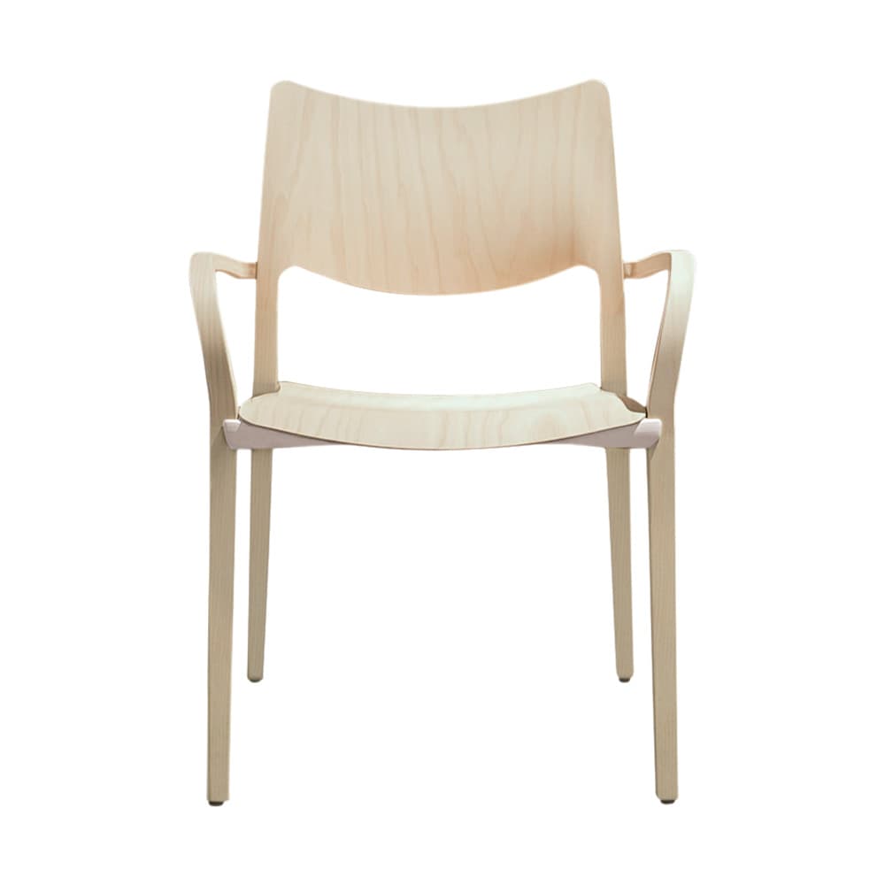 Chaise LACLASICA (lot de 4) - Frêne naturel , Avec accoudoirs