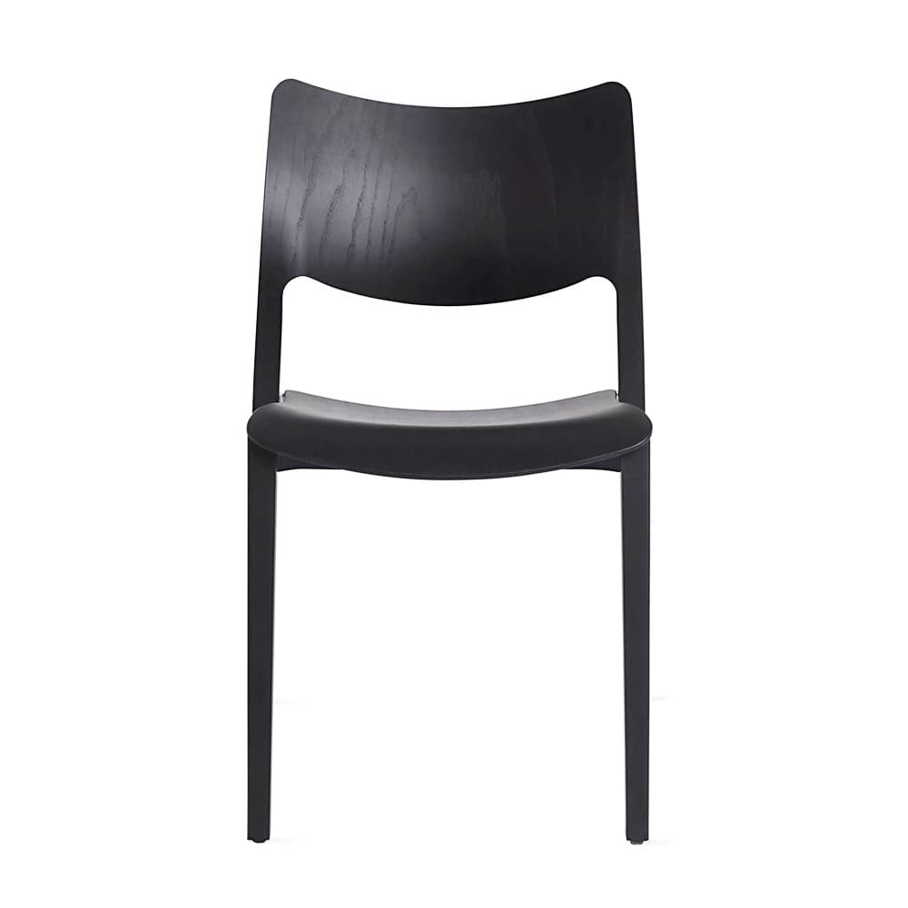 Chaise LACLASICA (lot de 4) - Frêne teinté Noir , Sans accoudoirs
