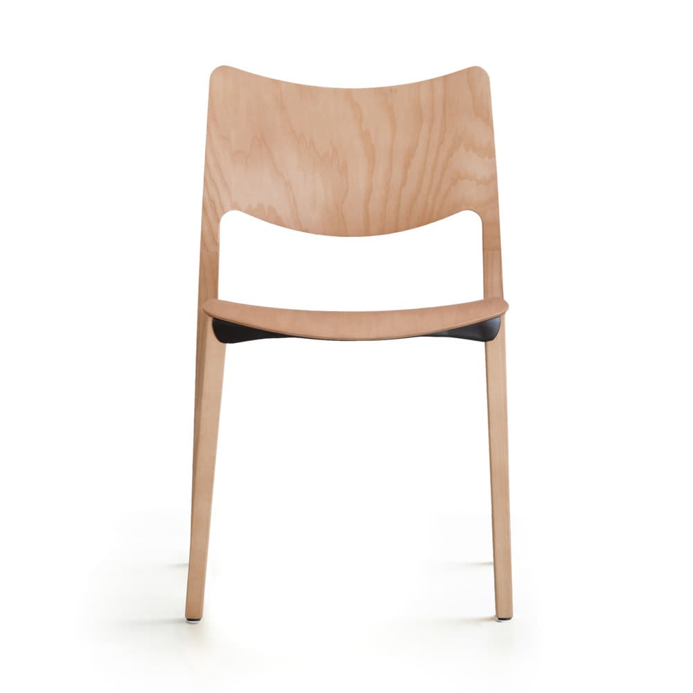 Chaise LACLASICA (lot de 4) - Frêne teinté en ton chêne , Sans accoudoirs