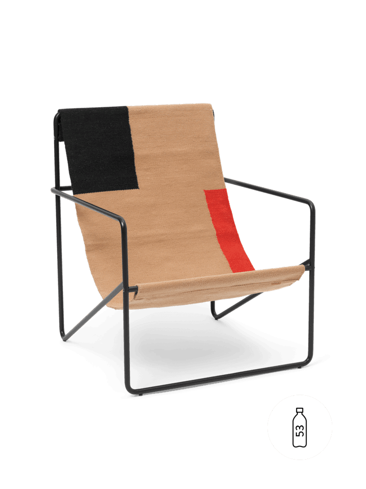 Fauteuil LOUNGE DESERT - Tissu Black Block , Noire