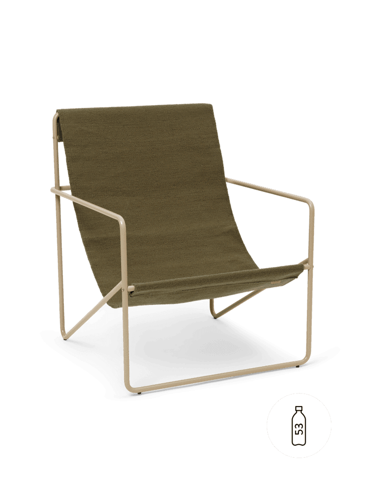 Fauteuil LOUNGE DESERT - Tissu Olive , Brun cachemire