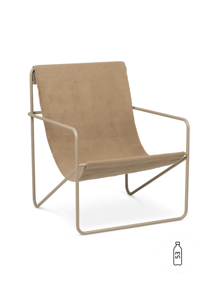 Fauteuil LOUNGE DESERT - Tissu Sable , Brun cachemire