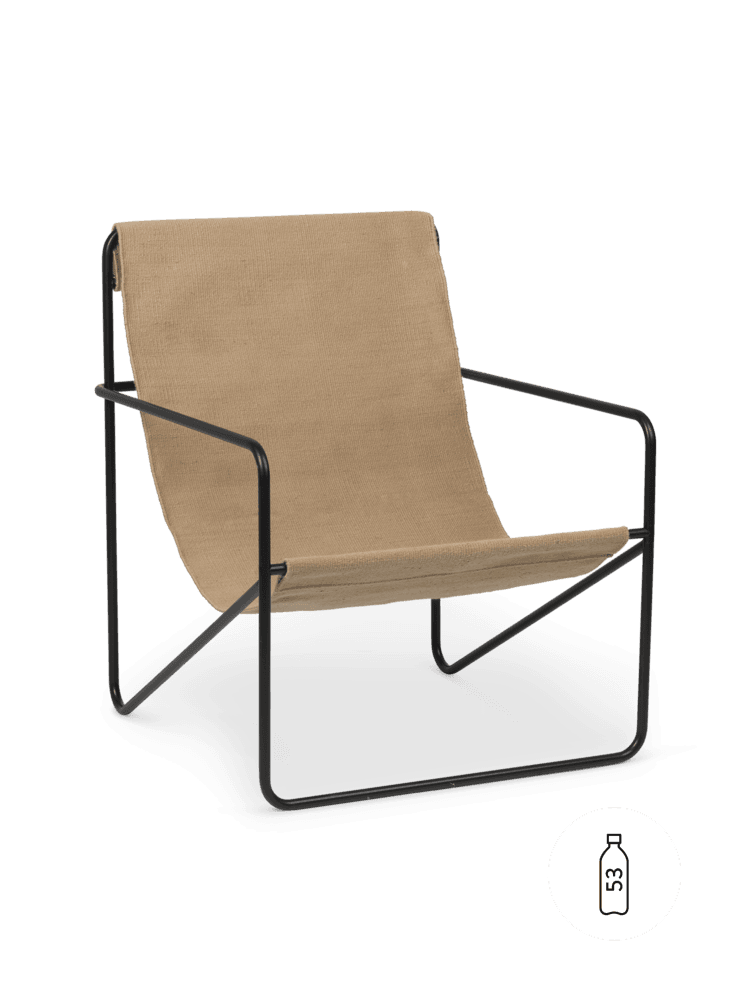 Fauteuil LOUNGE DESERT - Tissu Sable , Noire