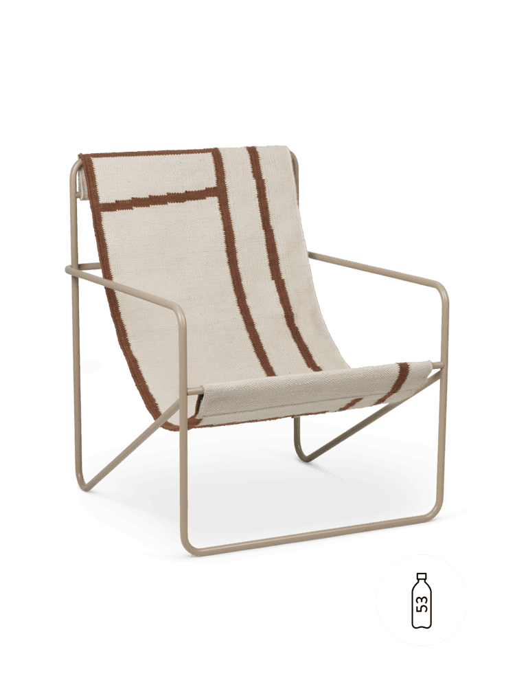 Fauteuil LOUNGE DESERT - Tissu Shape , Brun cachemire