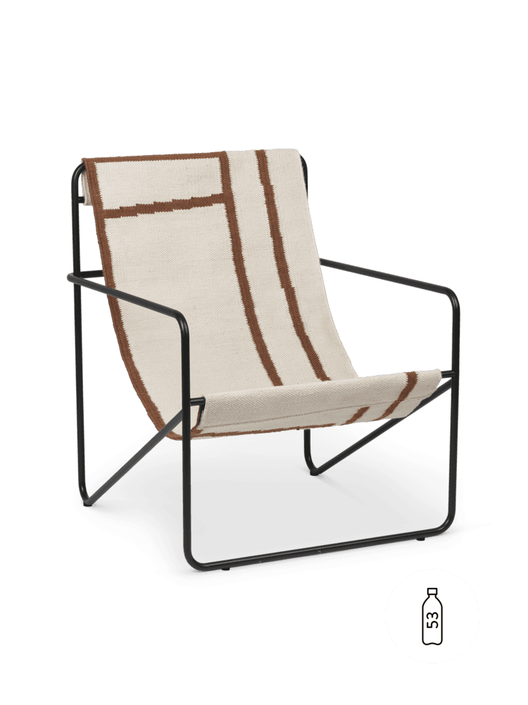 Fauteuil LOUNGE DESERT - Tissu Shape , Noire