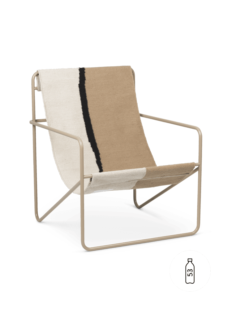 Fauteuil LOUNGE DESERT - Tissu Black Soil , Brun cachemire