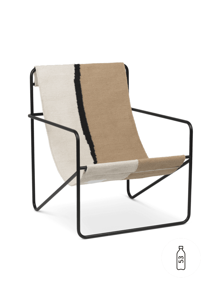 Fauteuil LOUNGE DESERT - Tissu Black Soil , Noire