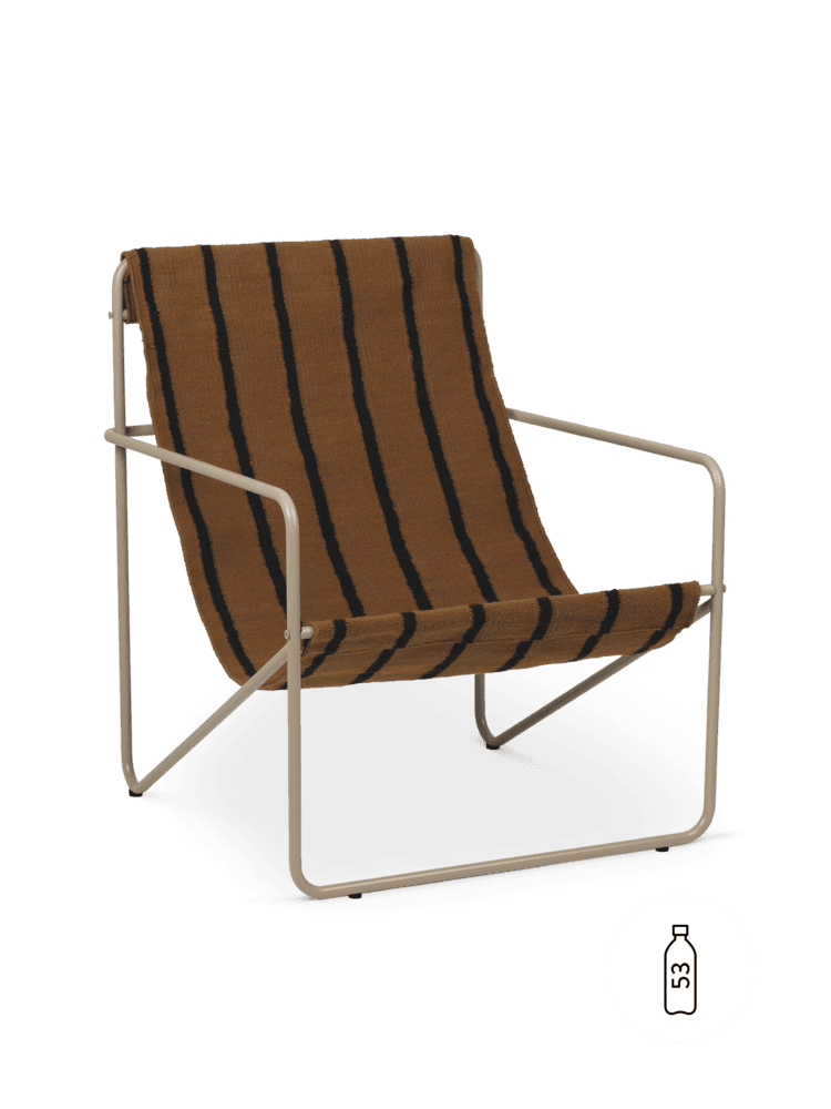 Fauteuil LOUNGE DESERT - Tissu Marron Bayadère , Brun cachemire