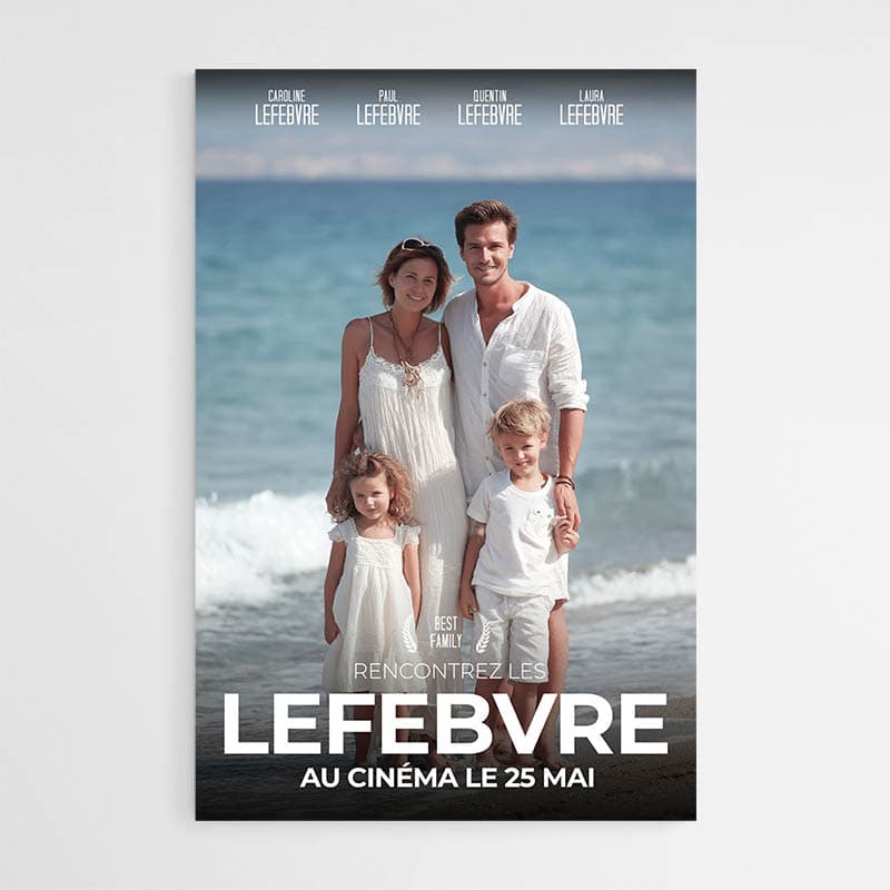 Affiche de Film Personnalisée 4 prénoms 20x30