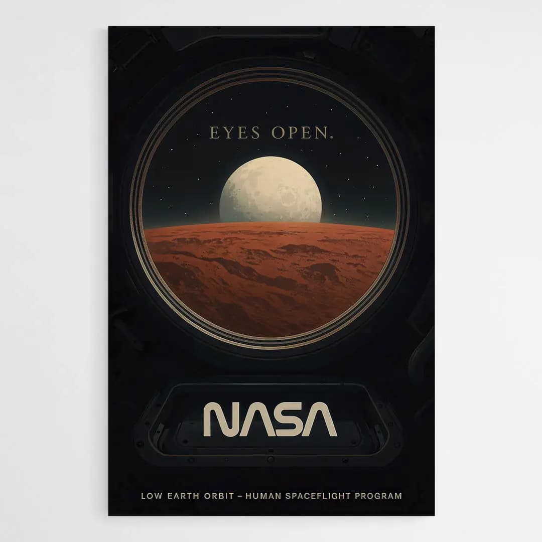 Affiche Nasa retro Tableau plexiglas 20x30