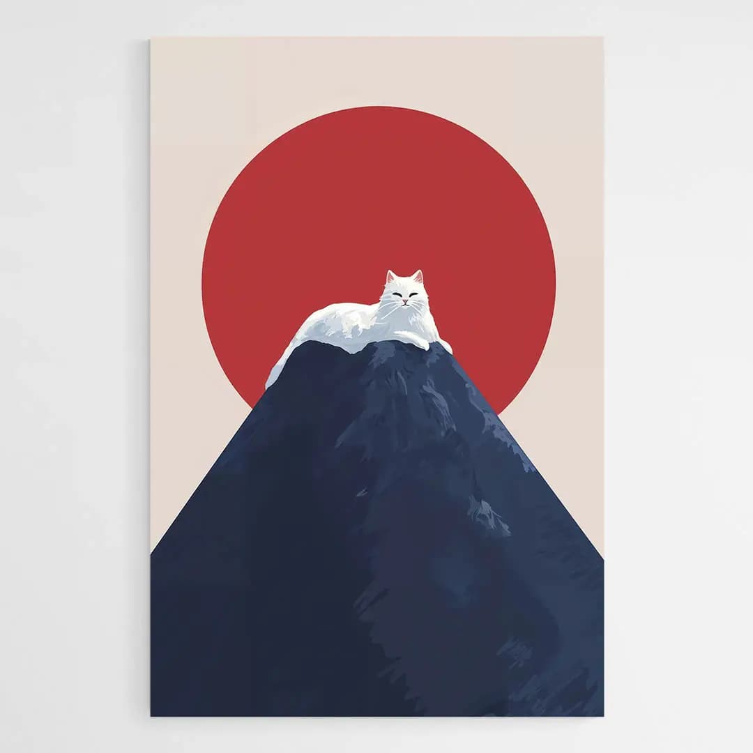Tableau chat Mont Fuji Tableau plexiglas 60x90