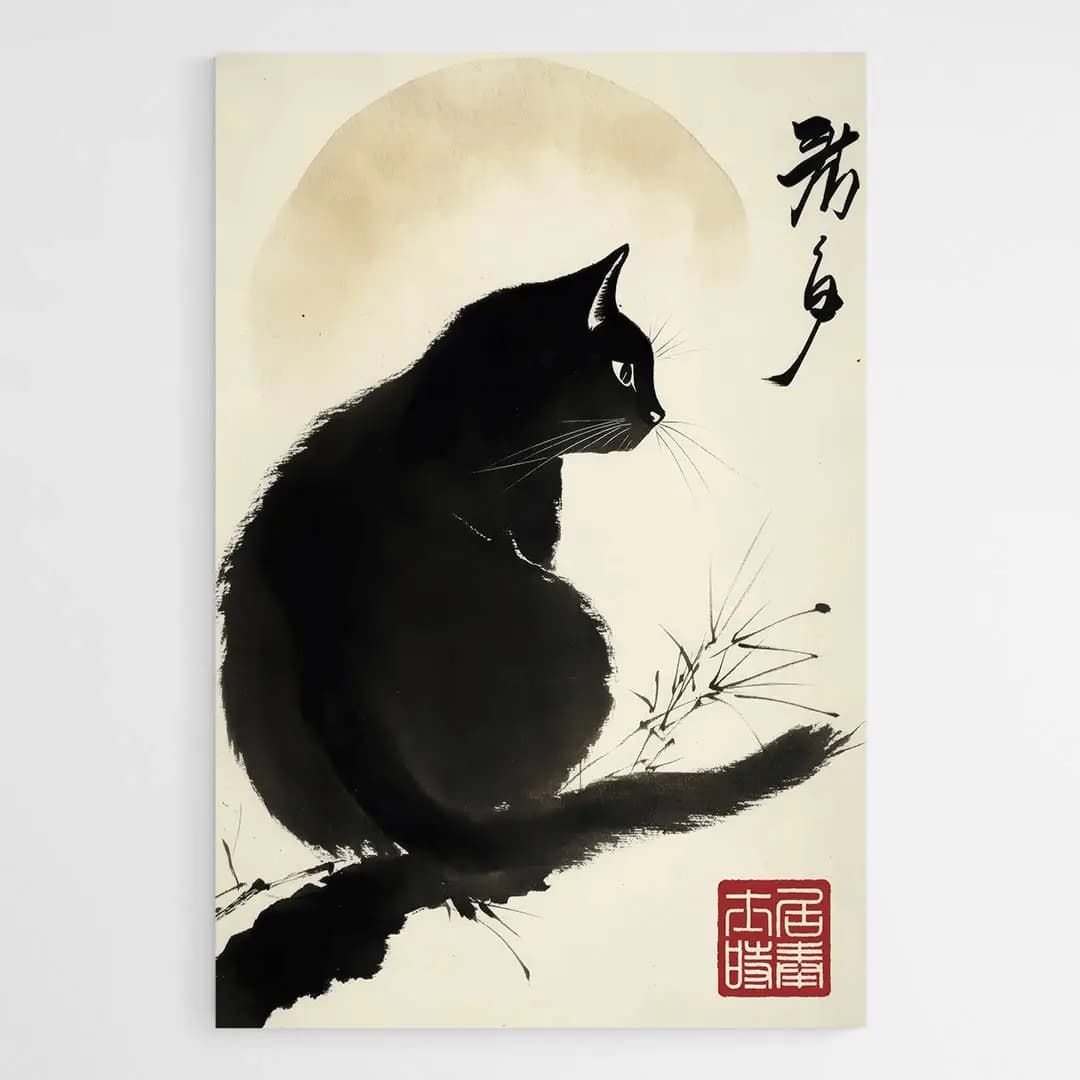 Affiche chat japonais Tableau sur aluminium 80x120