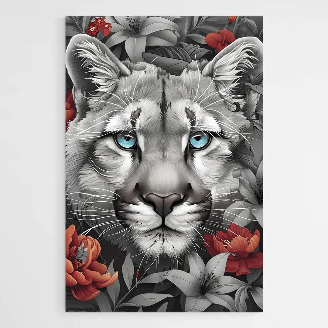 Tableau tête de puma Tableau sur aluminium 60x90